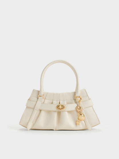 CHARLES & KEITH Sale | Isolde Belted Ruched Crossbody Bag - Cream