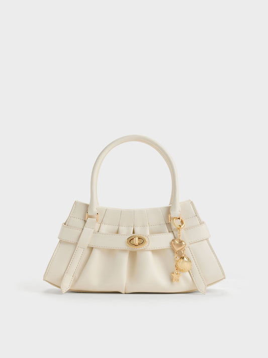 CHARLES & KEITH Sale | Isolde Belted Ruched Crossbody Bag - Cream