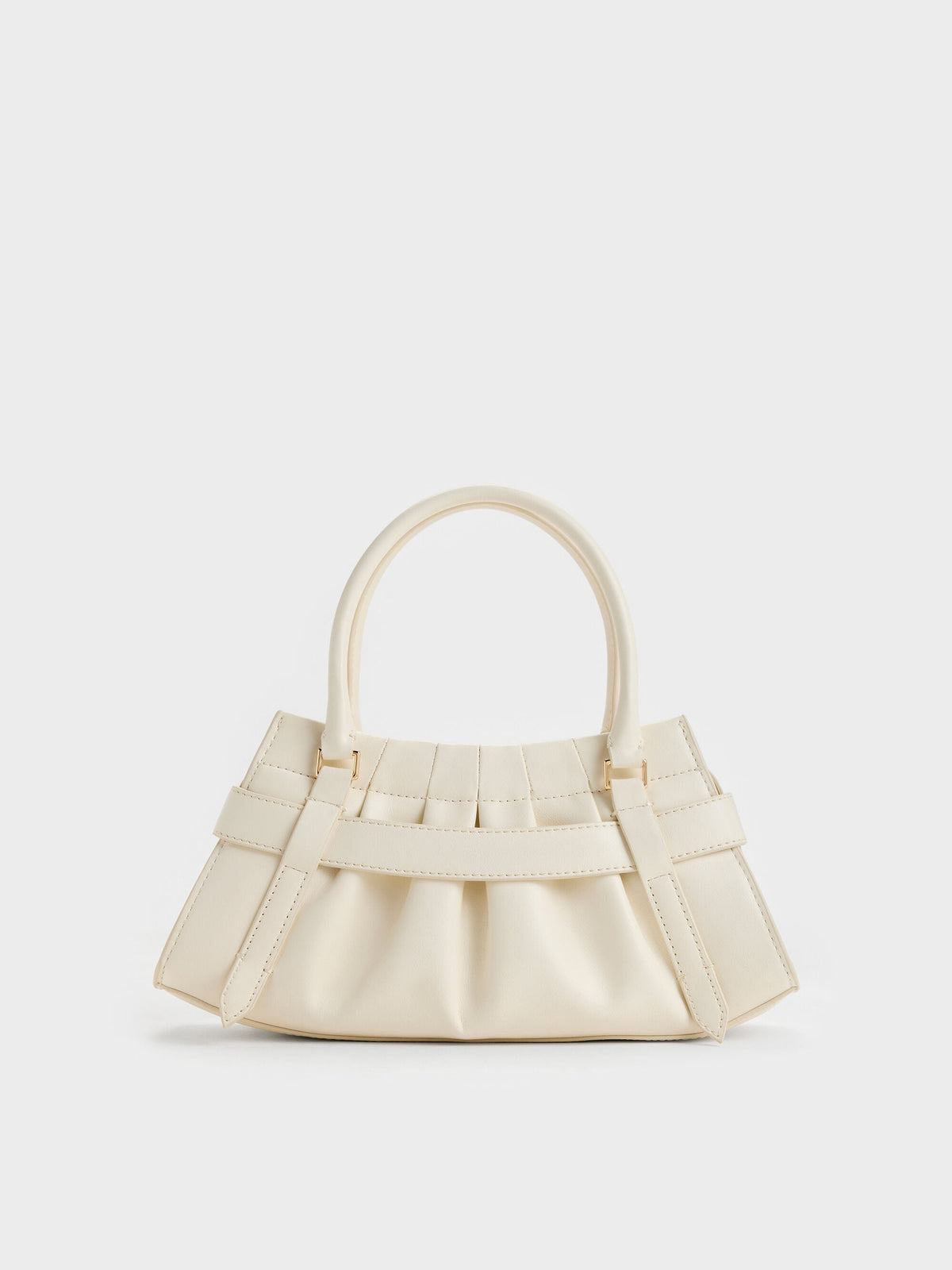CHARLES & KEITH Sale | Isolde Belted Ruched Crossbody Bag - Cream