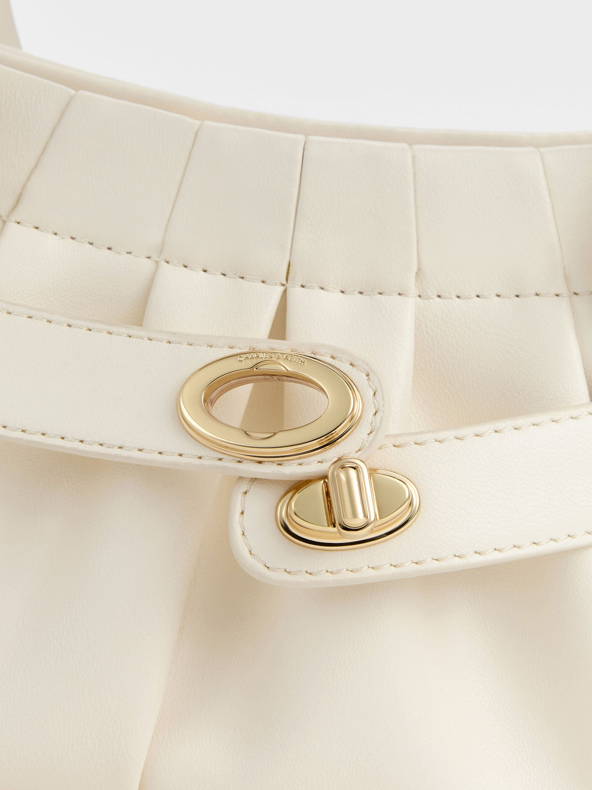 CHARLES & KEITH Sale | Isolde Belted Ruched Crossbody Bag - Cream