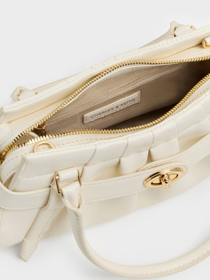 CHARLES & KEITH Sale | Isolde Belted Ruched Crossbody Bag - Cream