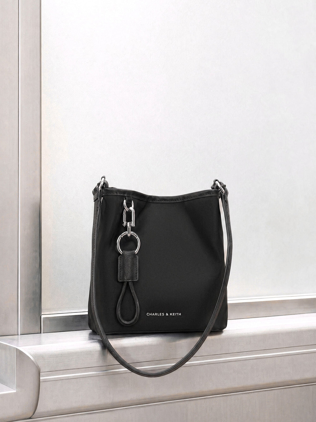 CHARLES & KEITH Featured | Levy Nylon Bucket Bag - Noir