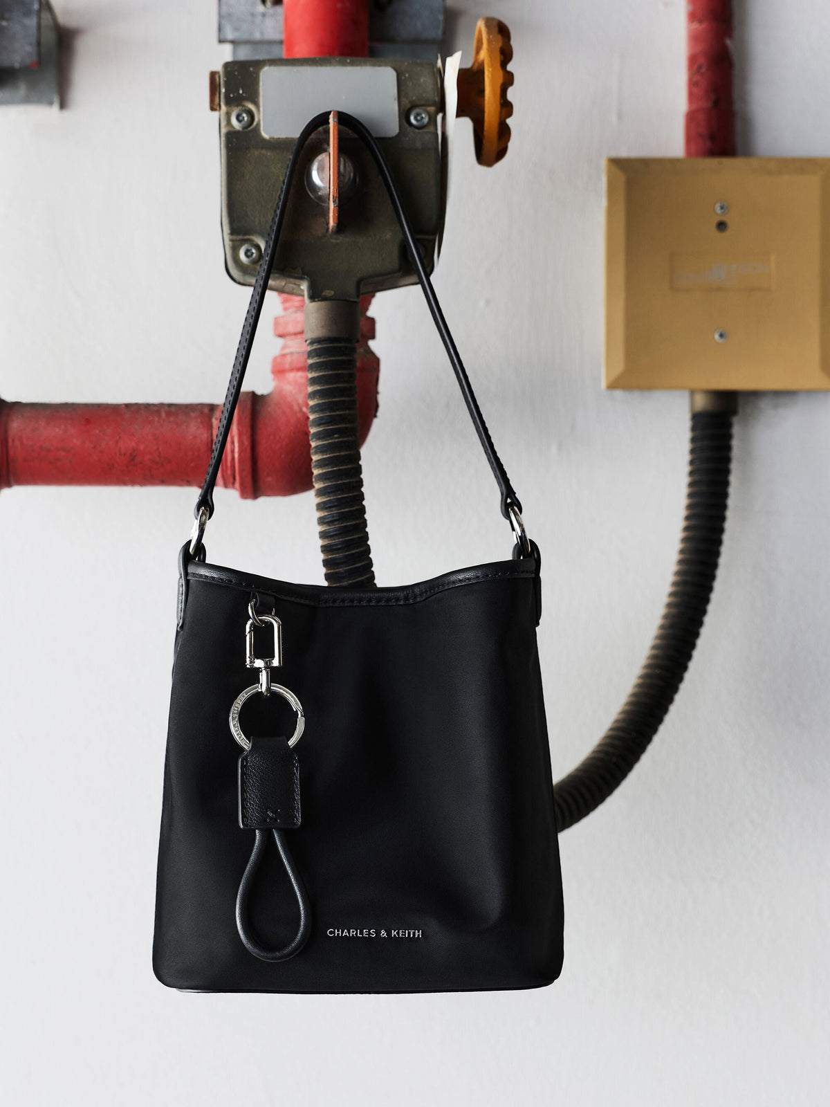 CHARLES & KEITH Featured | Levy Nylon Bucket Bag - Noir