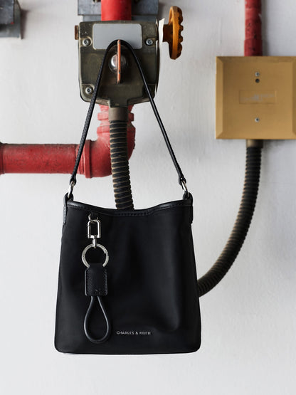 CHARLES & KEITH Featured | Levy Nylon Bucket Bag - Noir