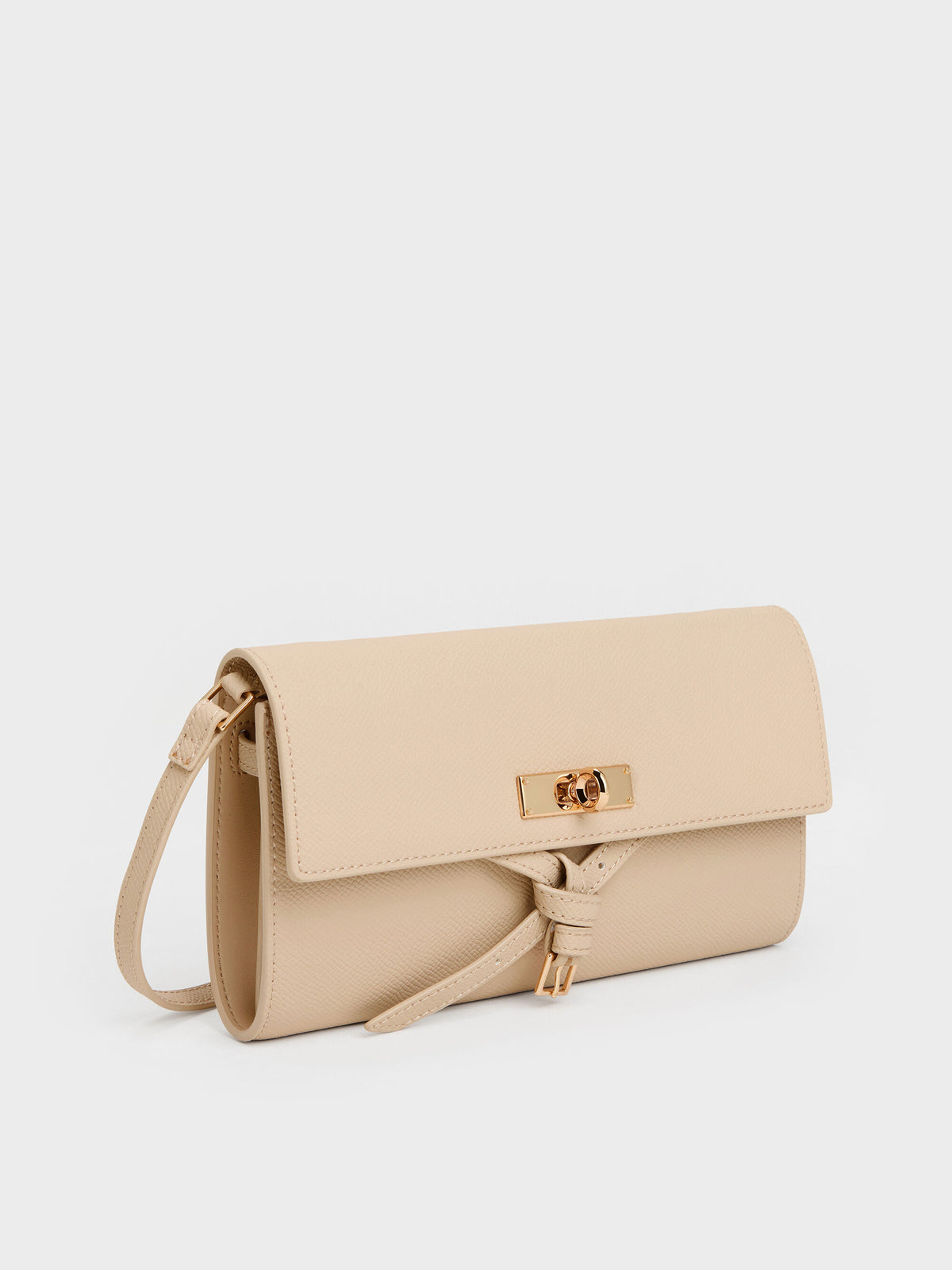 CHARLES & KEITH Latest | Tricha Knotted-Belt Crossbody Bag - Sand Beige
