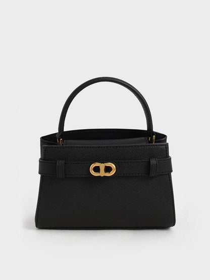 CHARLES & KEITH Discount | Aubrielle Belted Top Handle Bag - Black