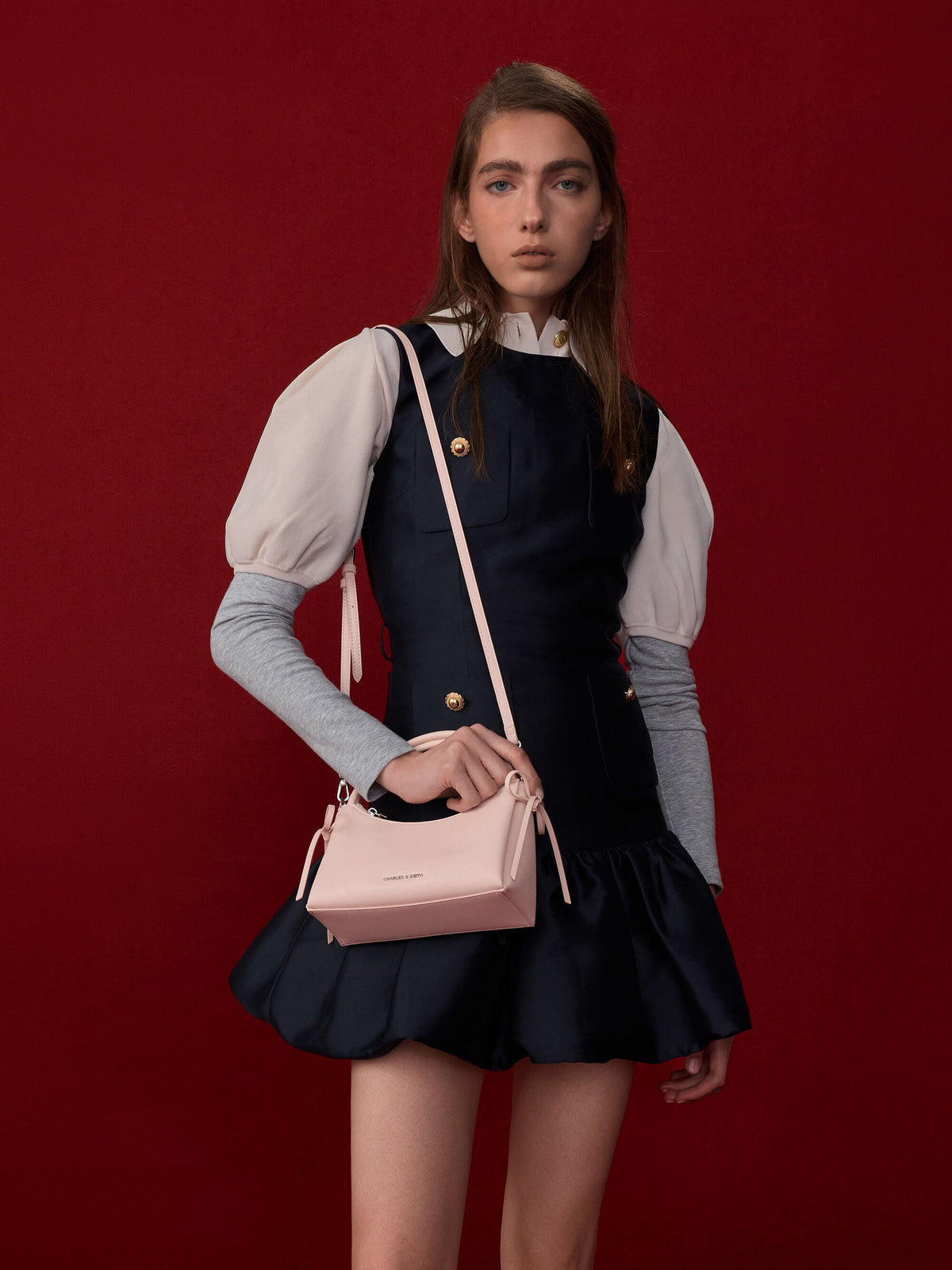 CHARLES & KEITH Trending | Hazel Bow Top Handle Bag - Soft Pink