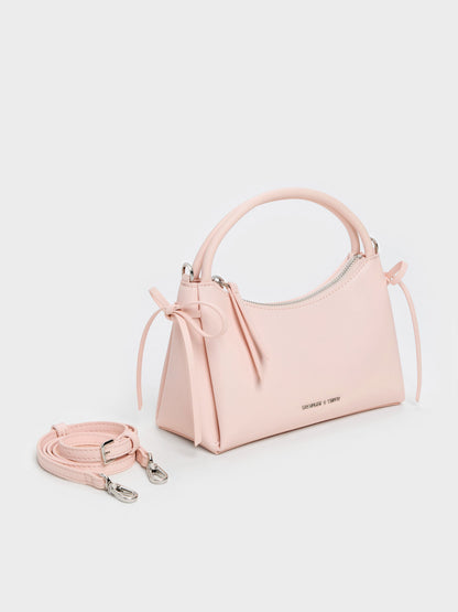 CHARLES & KEITH Trending | Hazel Bow Top Handle Bag - Soft Pink