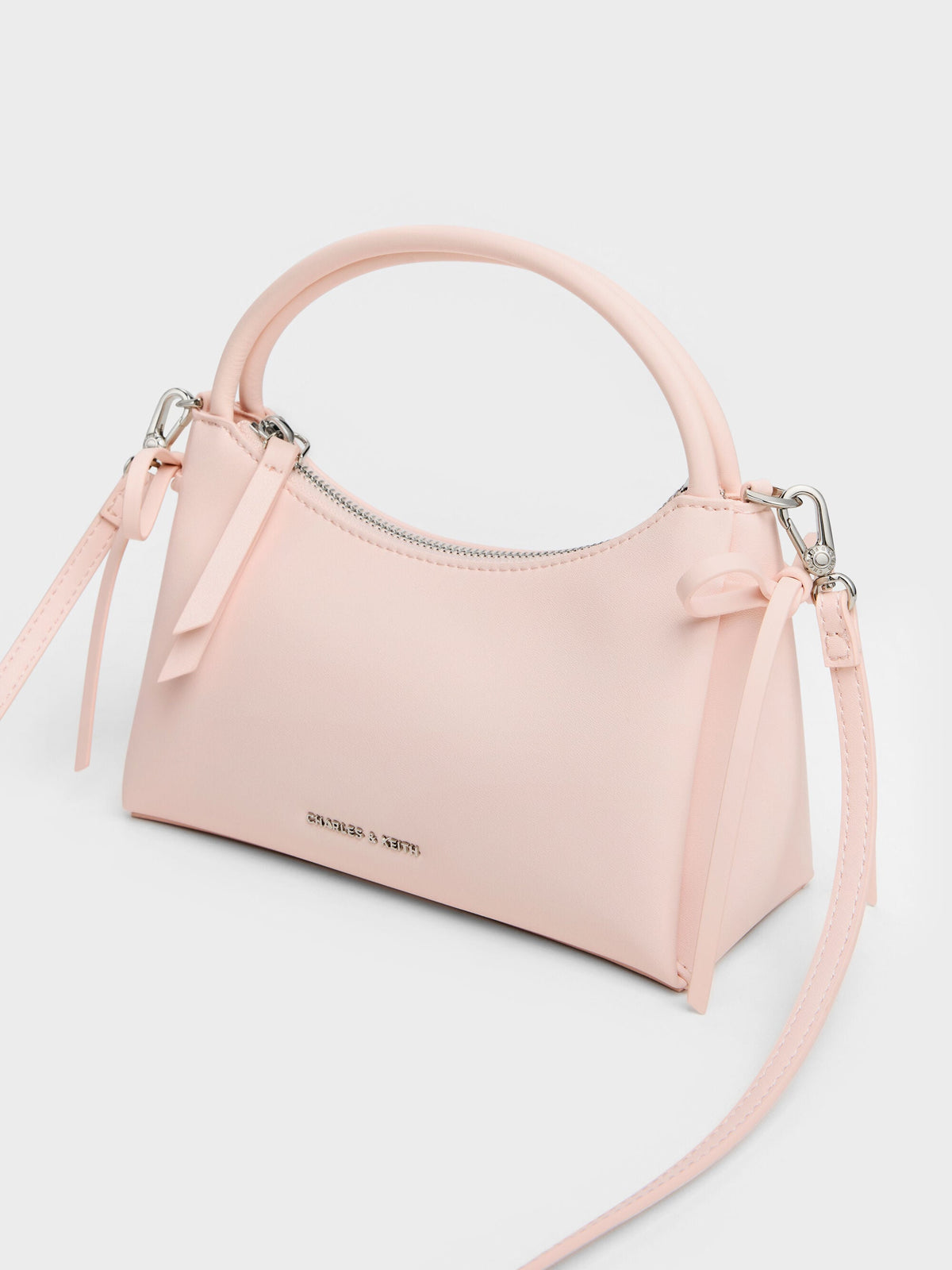 CHARLES & KEITH Trending | Hazel Bow Top Handle Bag - Soft Pink