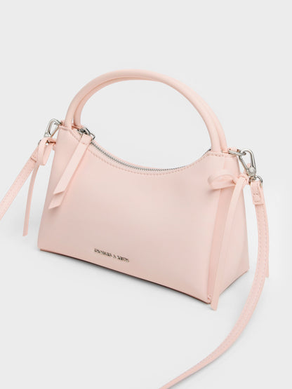 CHARLES & KEITH Trending | Hazel Bow Top Handle Bag - Soft Pink