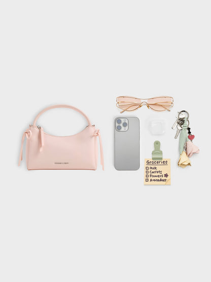 CHARLES & KEITH Trending | Hazel Bow Top Handle Bag - Soft Pink