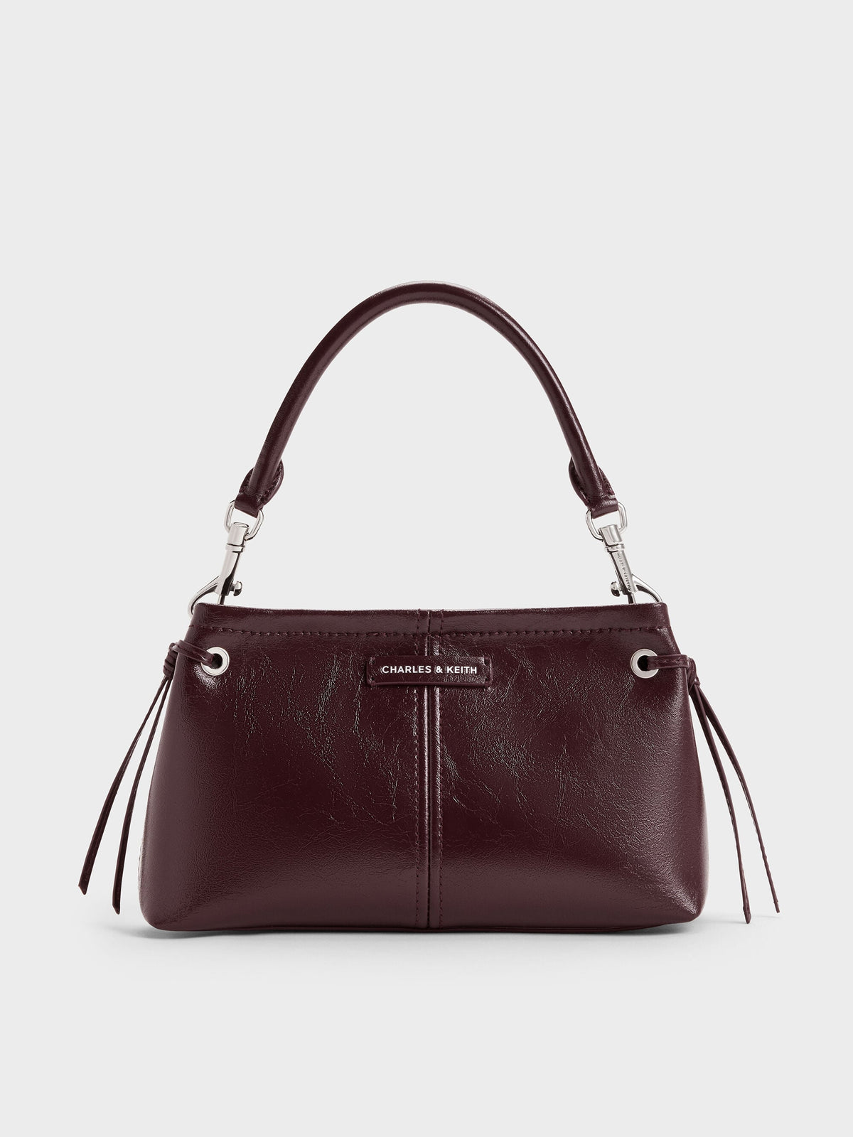CHARLES & KEITH Recommended | Noane Top Handle Bag - Wineberry Red