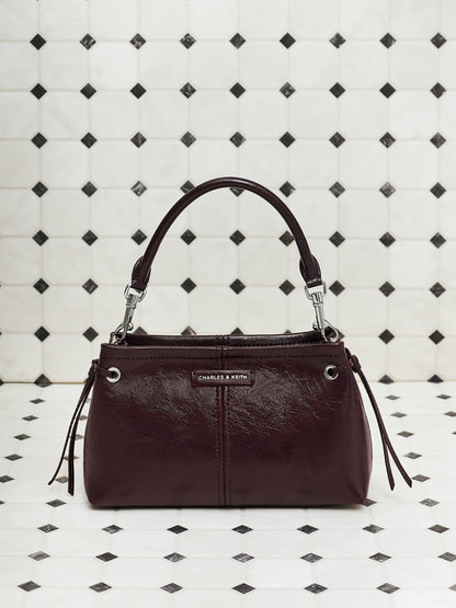 CHARLES & KEITH Recommended | Noane Top Handle Bag - Wineberry Red