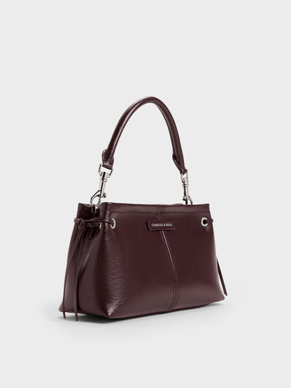 CHARLES & KEITH Recommended | Noane Top Handle Bag - Wineberry Red