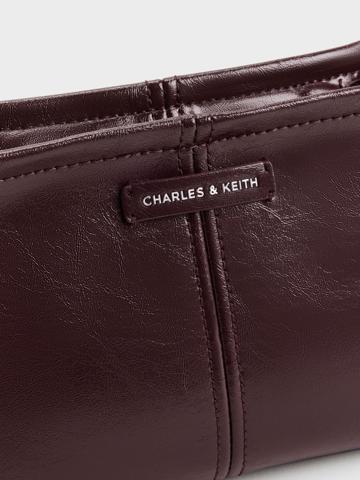 CHARLES & KEITH Recommended | Noane Top Handle Bag - Wineberry Red