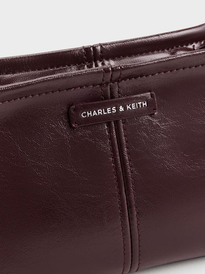 CHARLES & KEITH Recommended | Noane Top Handle Bag - Wineberry Red