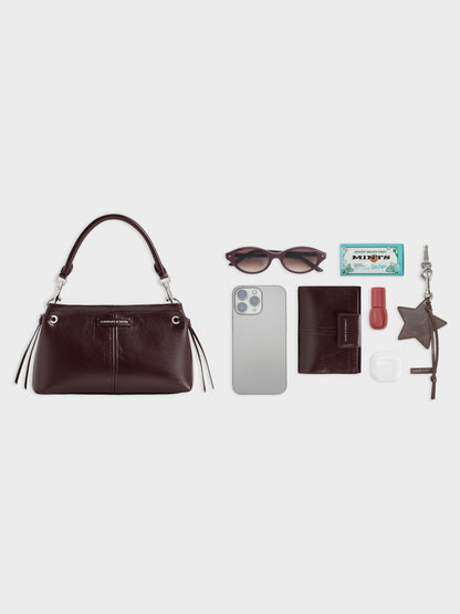 CHARLES & KEITH Recommended | Noane Top Handle Bag - Wineberry Red