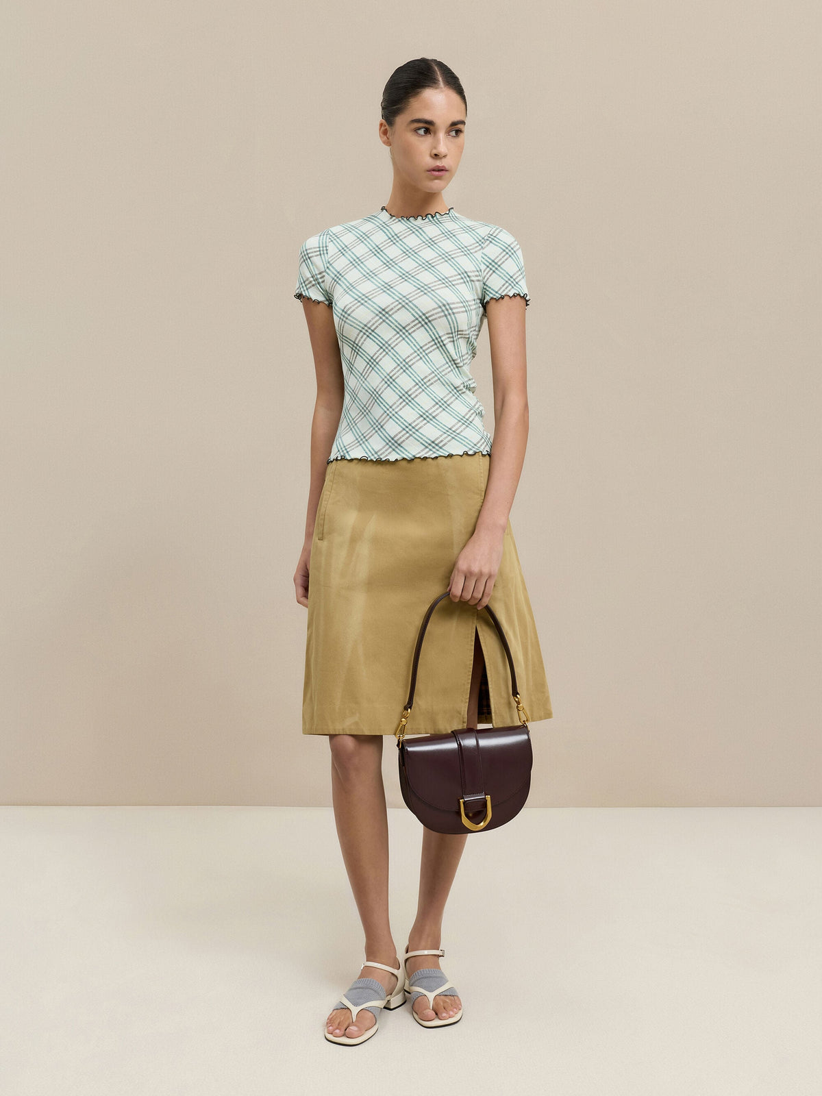CHARLES & KEITH New | Gabine Leather Saddle Bag - Plum