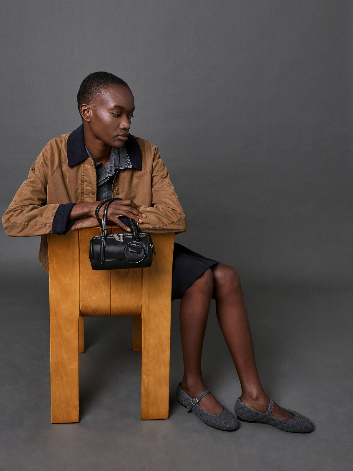 CHARLES & KEITH Best Seller | Enola Bowling Bag - Noir