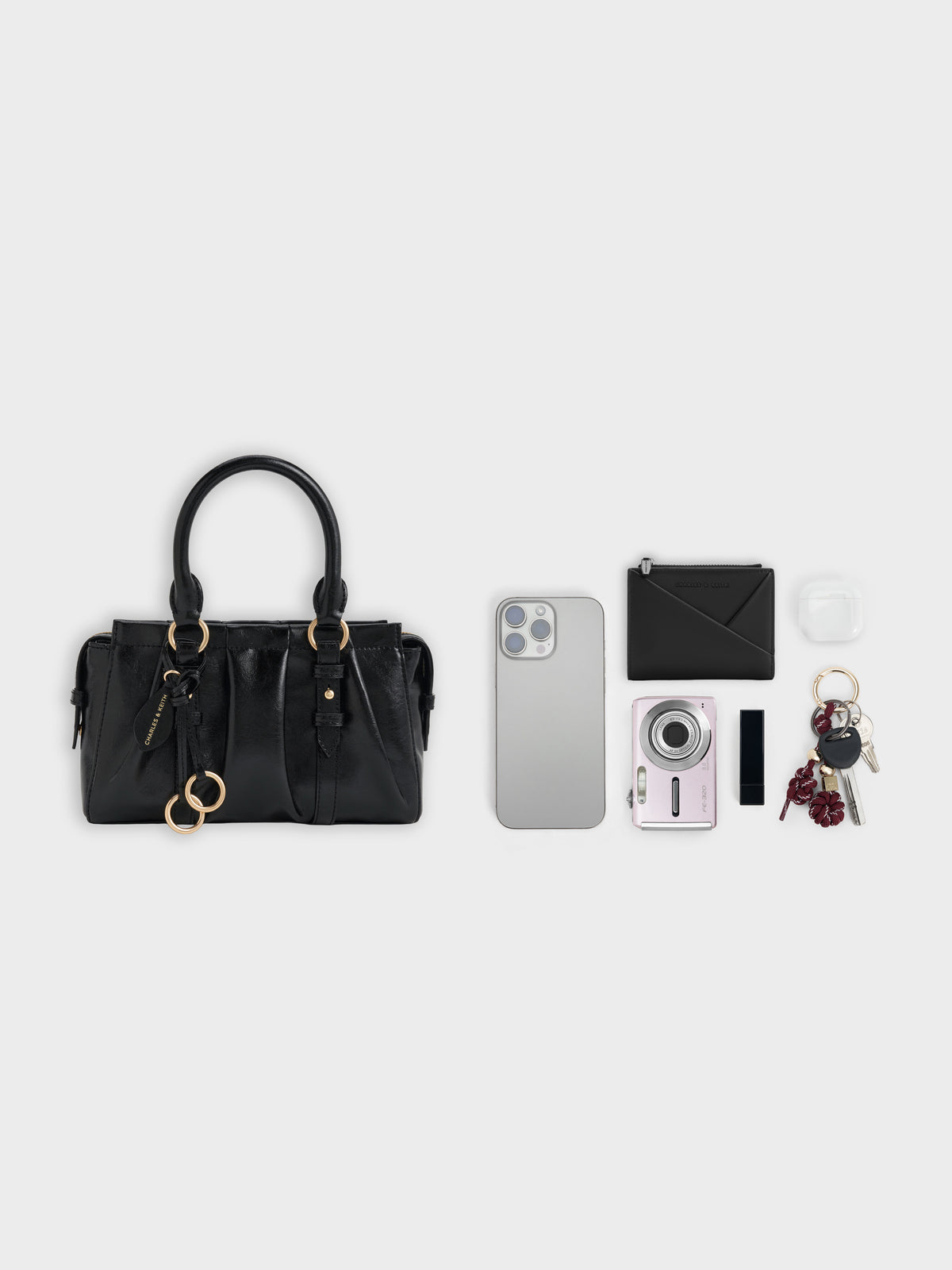 CHARLES & KEITH New | Britton Top Handle Tote Bag - Black