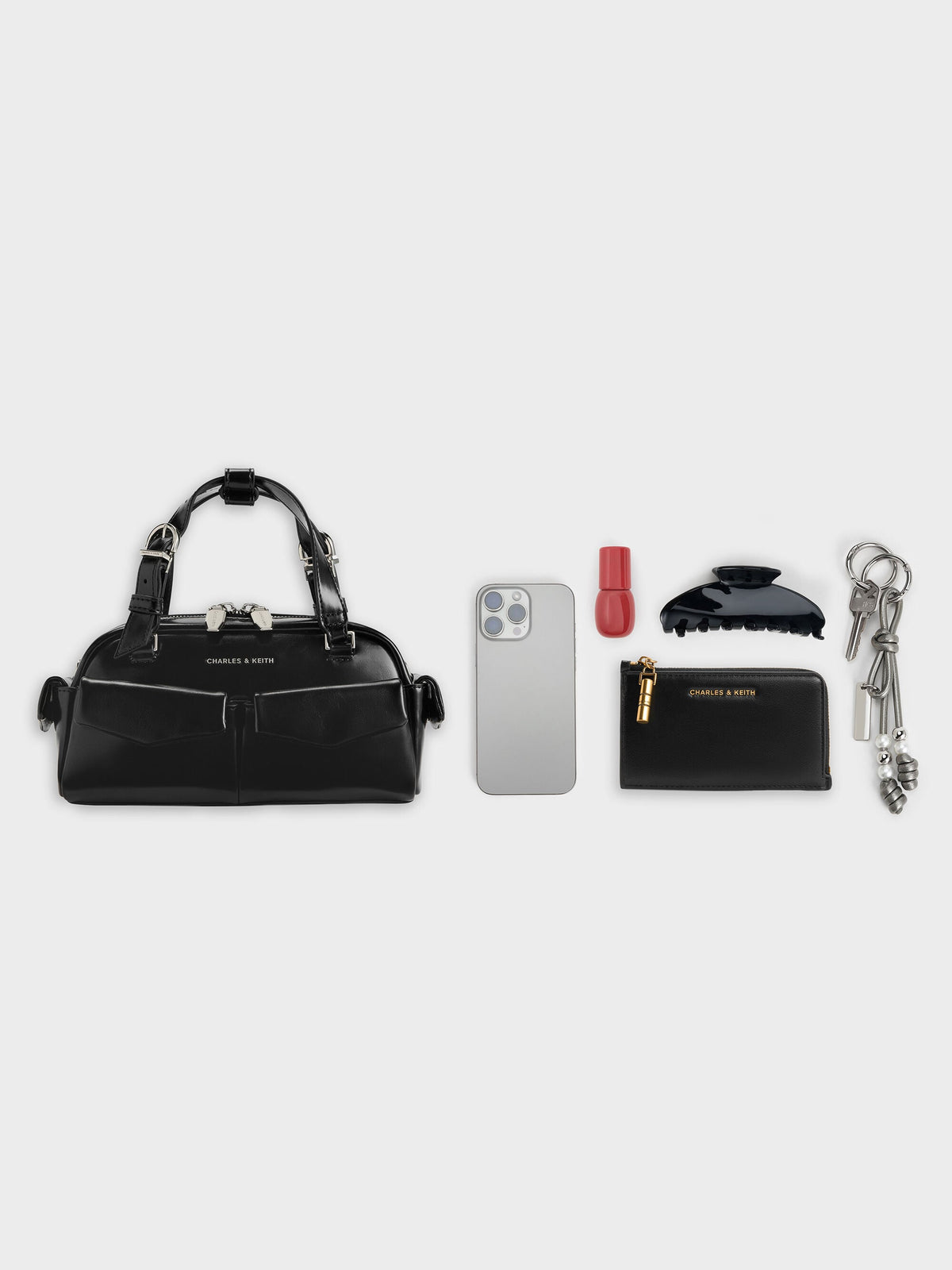 CHARLES & KEITH Sale | Rachel Multi-Pocket Bowling Bag - Noir