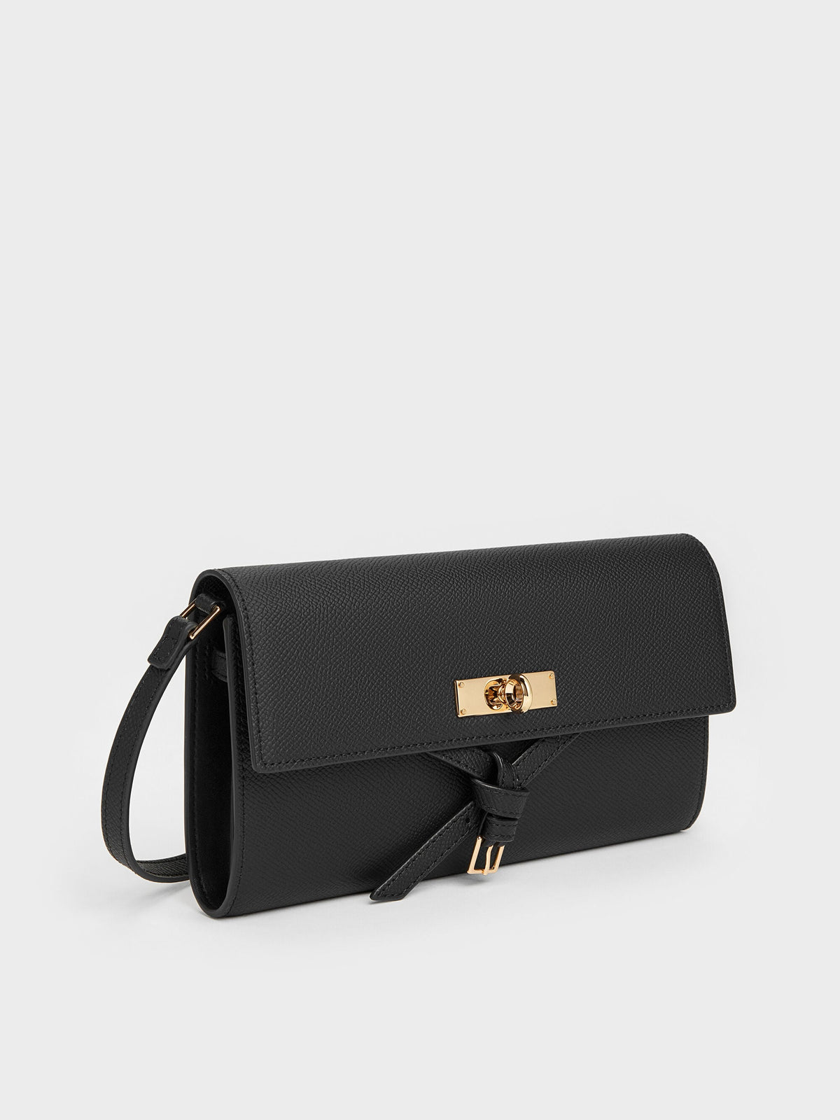 CHARLES & KEITH Essential | Tricha Knotted-Belt Crossbody Bag - Black