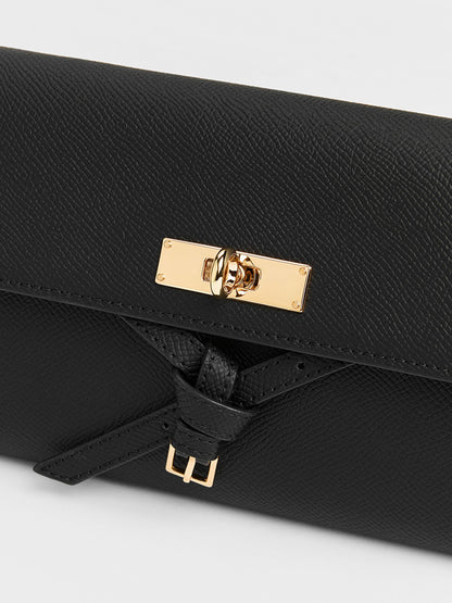 CHARLES & KEITH Essential | Tricha Knotted-Belt Crossbody Bag - Black