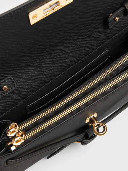 CHARLES & KEITH Essential | Tricha Knotted-Belt Crossbody Bag - Black