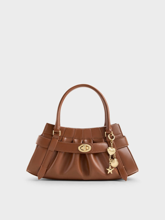CHARLES & KEITH Discount | Isolde Belted Ruched Crossbody Bag - Chocolate