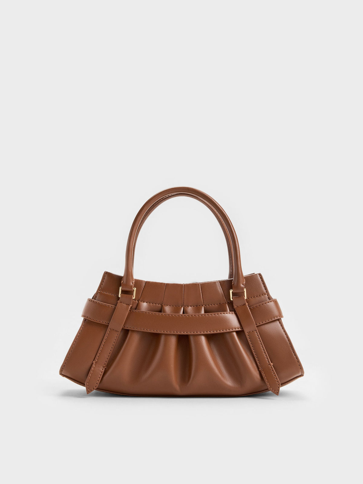 CHARLES & KEITH Discount | Isolde Belted Ruched Crossbody Bag - Chocolate