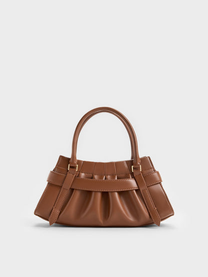 CHARLES & KEITH Discount | Isolde Belted Ruched Crossbody Bag - Chocolate