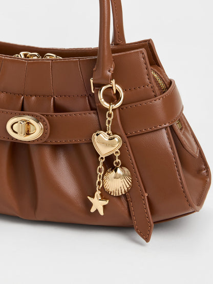 CHARLES & KEITH Discount | Isolde Belted Ruched Crossbody Bag - Chocolate