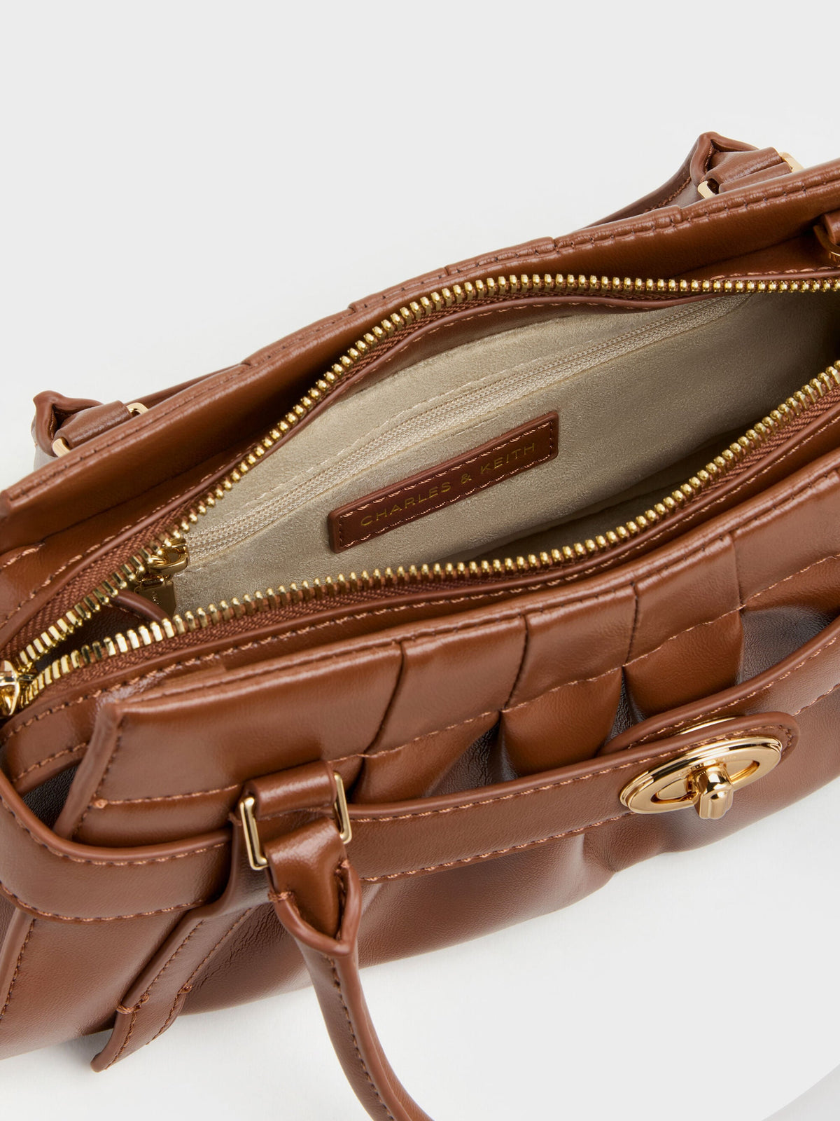 CHARLES & KEITH Discount | Isolde Belted Ruched Crossbody Bag - Chocolate