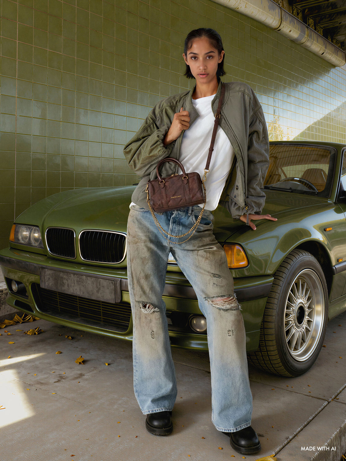 CHARLES & KEITH Signature | Philomena Bowling Bag - Distressed Coffee