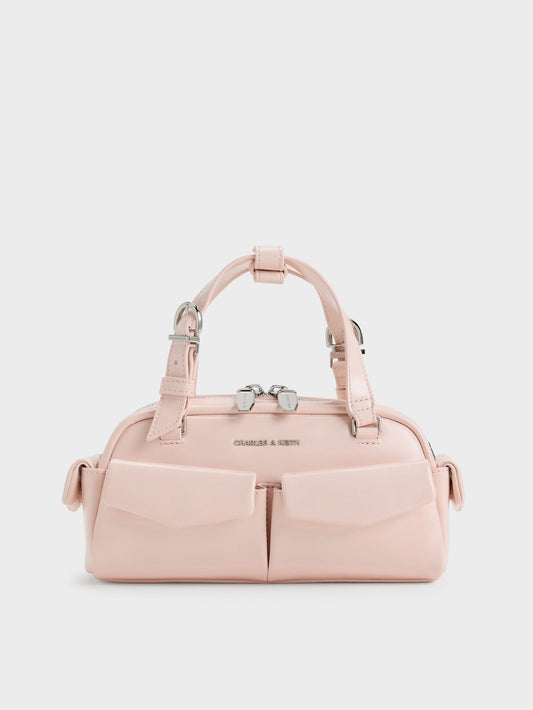 CHARLES & KEITH Featured | Rachel Multi-Pocket Bowling Bag - Soft Pink