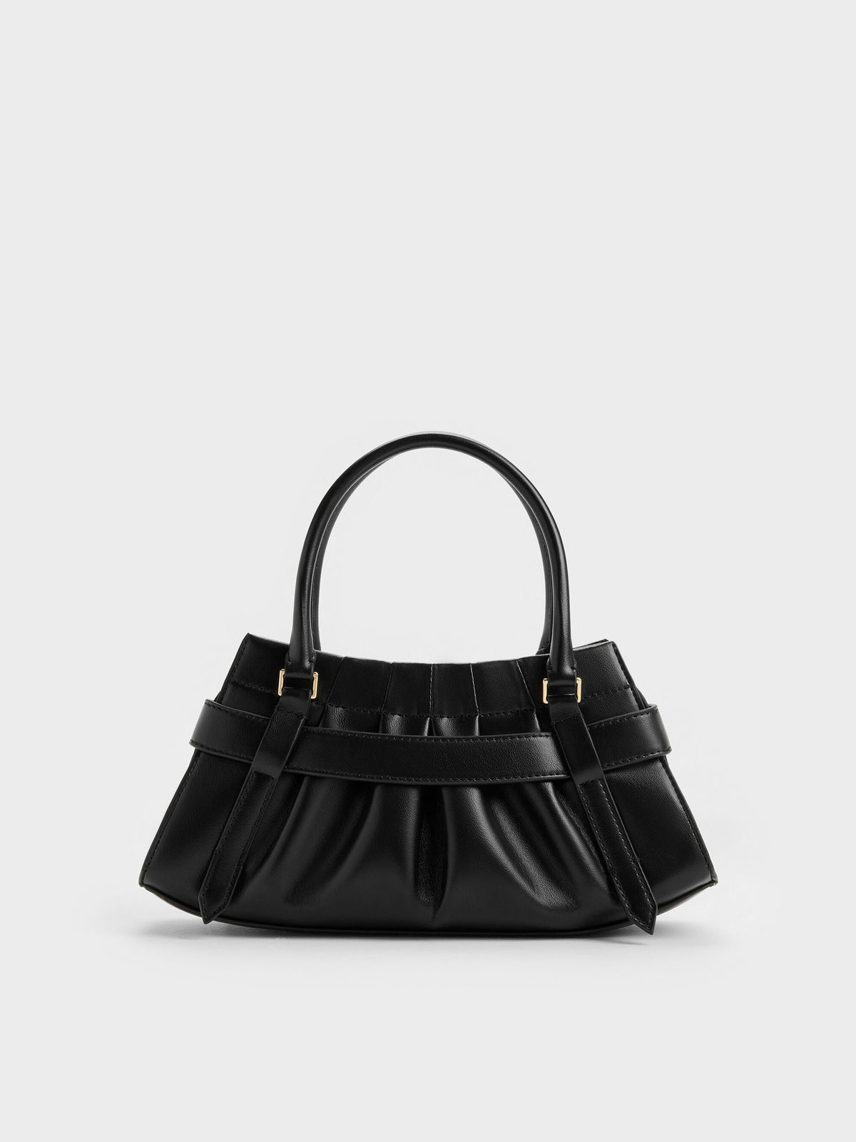 CHARLES & KEITH Recommended | Isolde Belted Ruched Crossbody Bag - Black