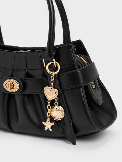 CHARLES & KEITH Recommended | Isolde Belted Ruched Crossbody Bag - Black