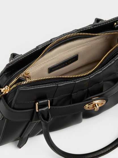 CHARLES & KEITH Recommended | Isolde Belted Ruched Crossbody Bag - Black
