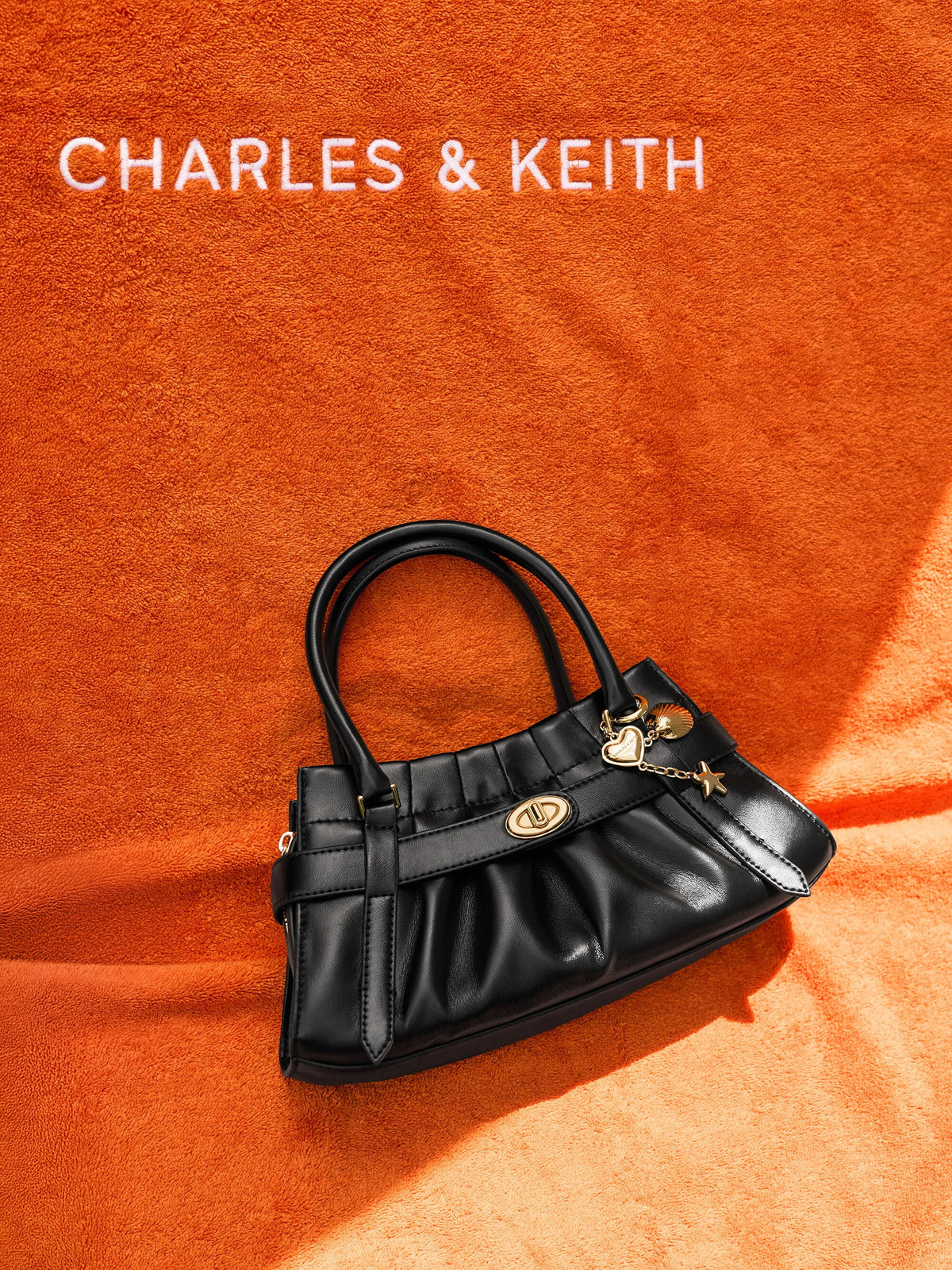 CHARLES & KEITH Recommended | Isolde Belted Ruched Crossbody Bag - Black