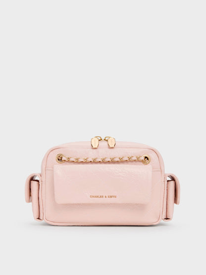CHARLES & KEITH Trending | Duo Quilted Crossbody Bag - Soft Pink