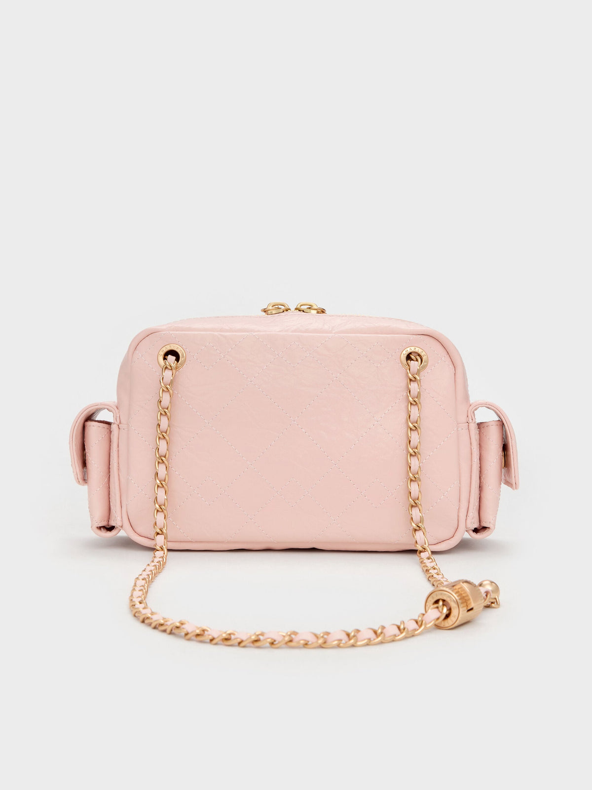CHARLES & KEITH Trending | Duo Quilted Crossbody Bag - Soft Pink