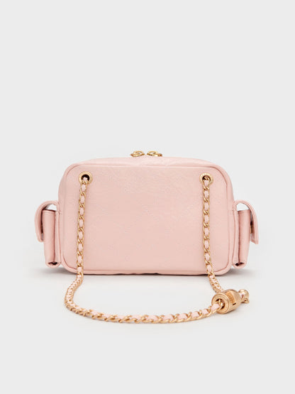 CHARLES & KEITH Trending | Duo Quilted Crossbody Bag - Soft Pink