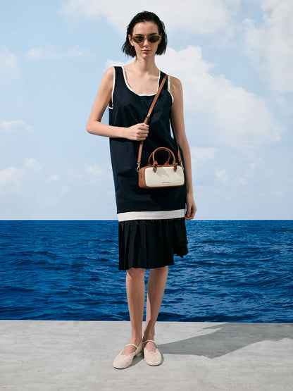 CHARLES & KEITH Essential | Sammie Canvas Knotted-Handle Boxy Bag - Taupe Canvas