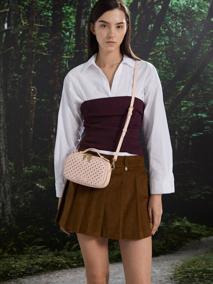 CHARLES & KEITH Essential | Azure Woven Crossbody Bag - Soft Pink