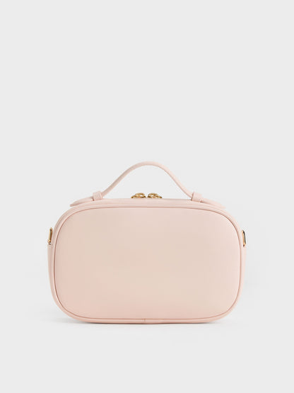 CHARLES & KEITH Essential | Azure Woven Crossbody Bag - Soft Pink