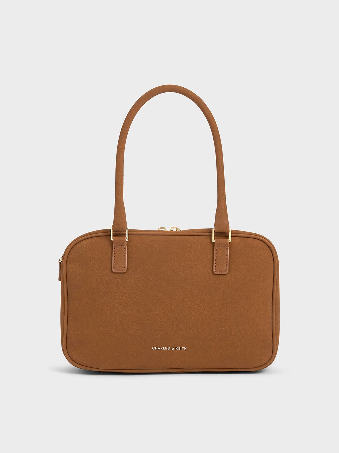CHARLES & KEITH Exclusive | Sianna Textured Bowling Bag - Brown
