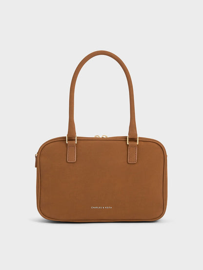 CHARLES & KEITH Exclusive | Sianna Textured Bowling Bag - Brown