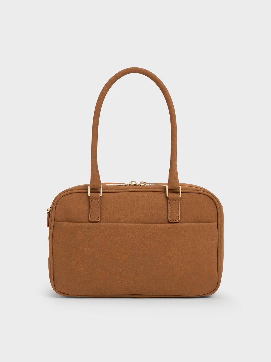 CHARLES & KEITH Exclusive | Sianna Textured Bowling Bag - Brown