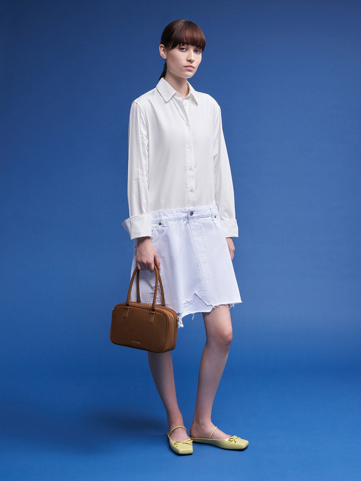 CHARLES & KEITH Exclusive | Sianna Textured Bowling Bag - Brown