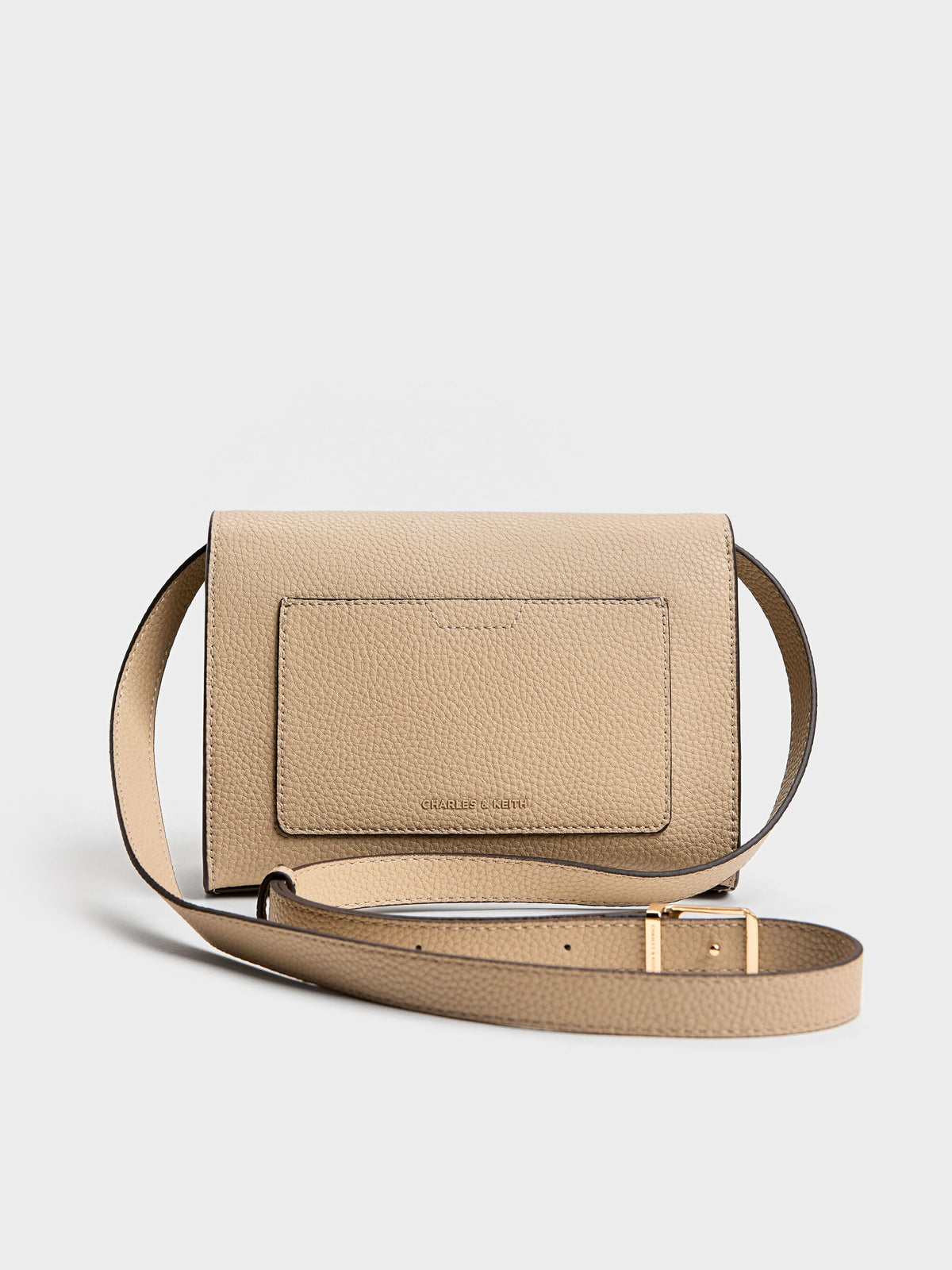 CHARLES & KEITH Special Offer | Chance Turn-Lock Crossbody Bag - Nutmeg Beige